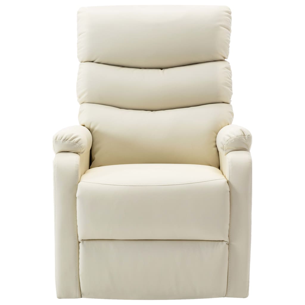Aufstehsessel Cremeweiß Kunstleder
