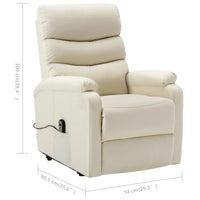 Thumbnail for Aufstehsessel Cremeweiß Kunstleder