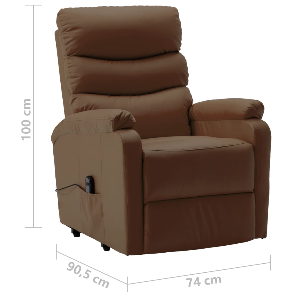 Aufstehsessel Braun Kunstleder