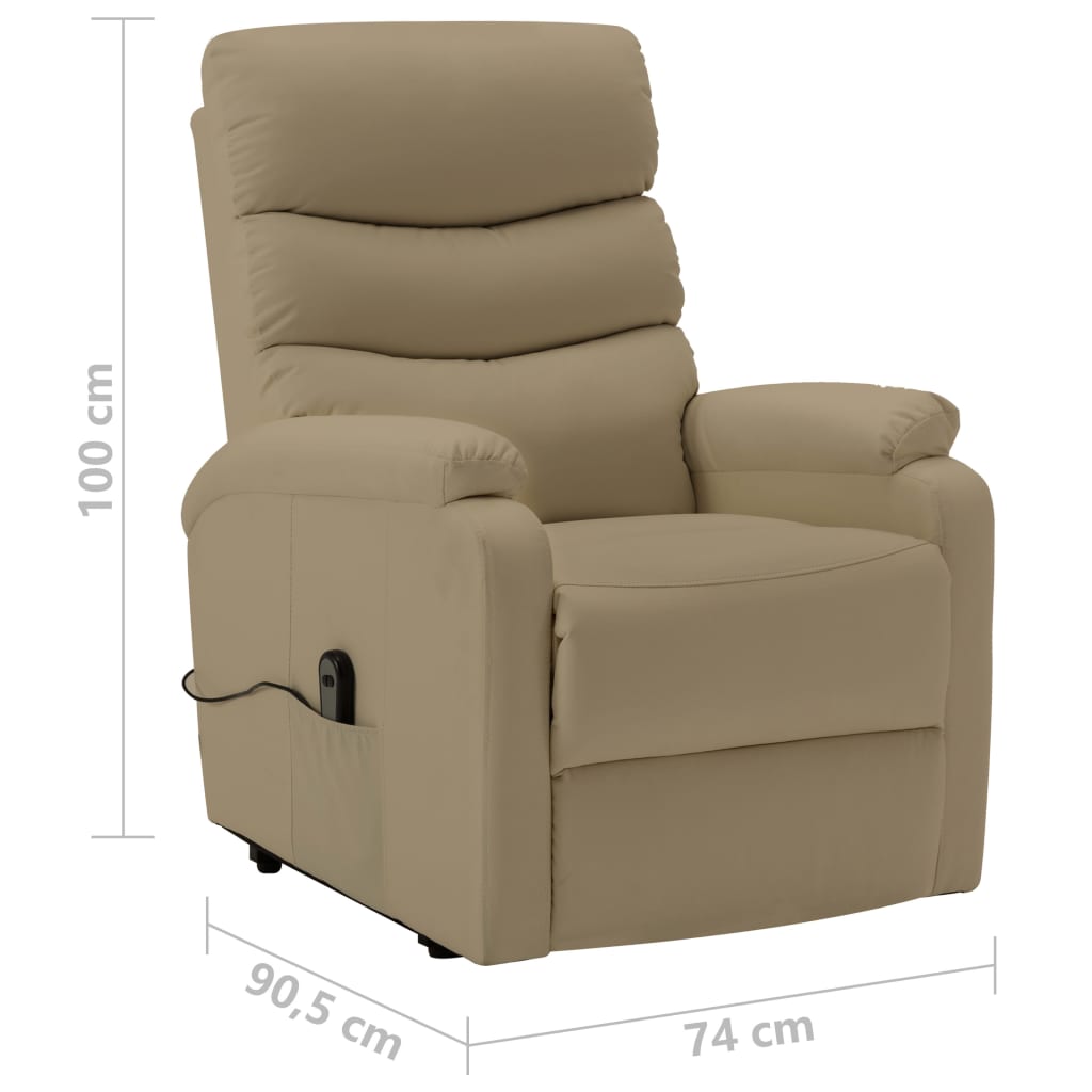 Aufstehsessel Cappuccino-Braun Kunstleder