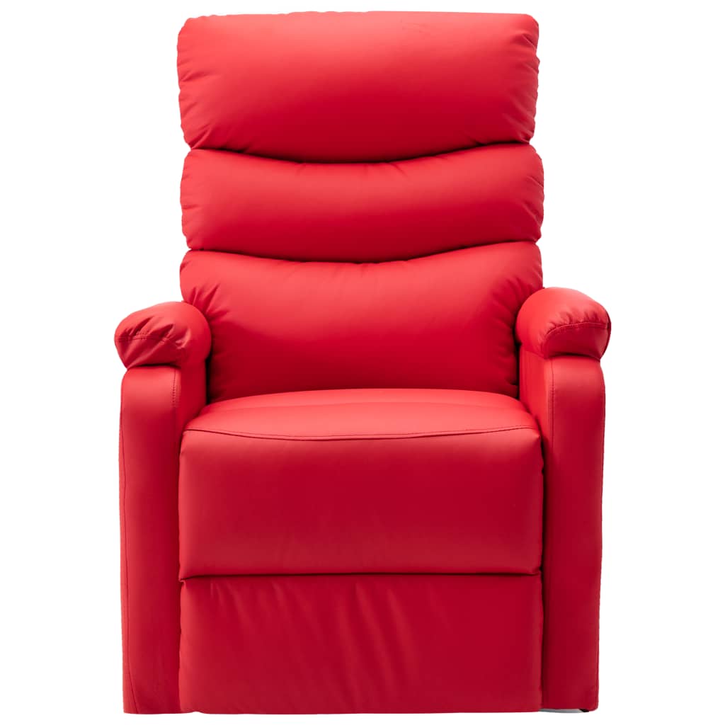 Massagesessel mit Aufstehhilfe Rot Kunstleder