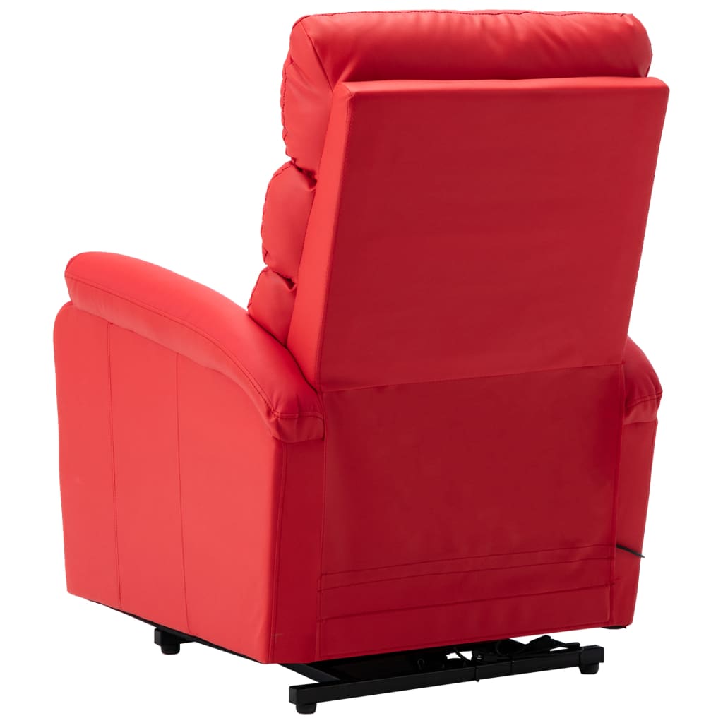 Massagesessel mit Aufstehhilfe Rot Kunstleder