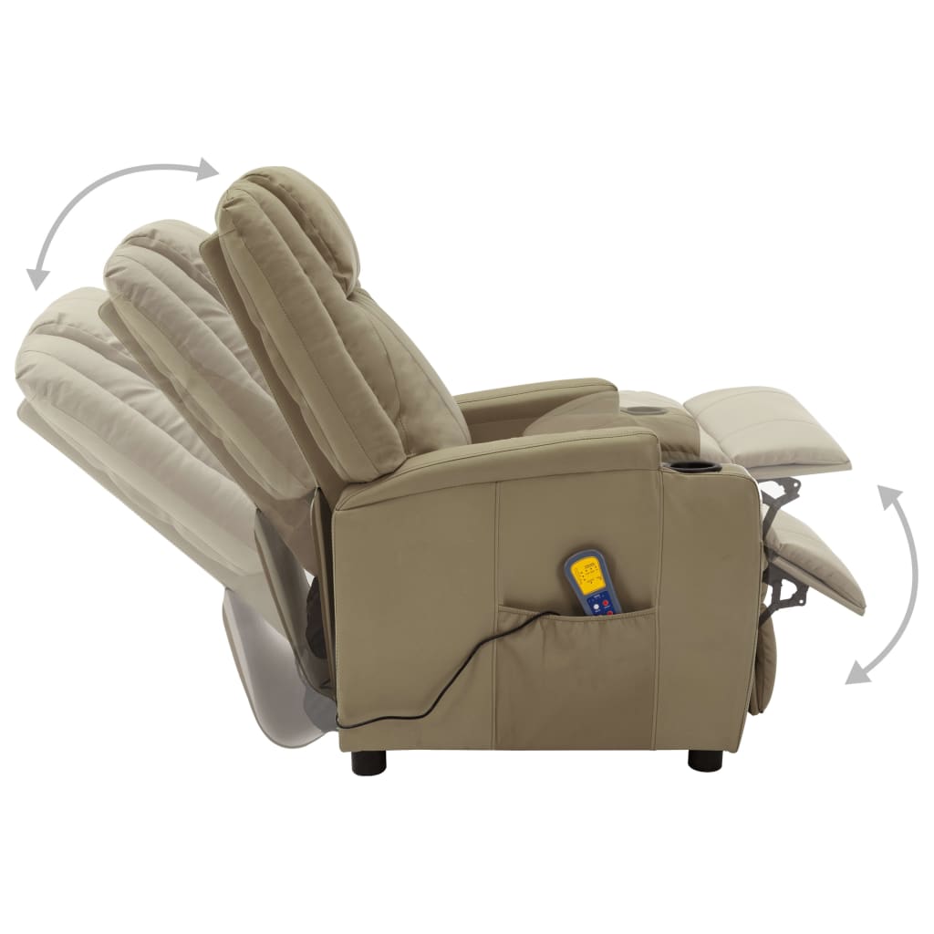 Massagesessel Cappuccino-Braun Kunstleder