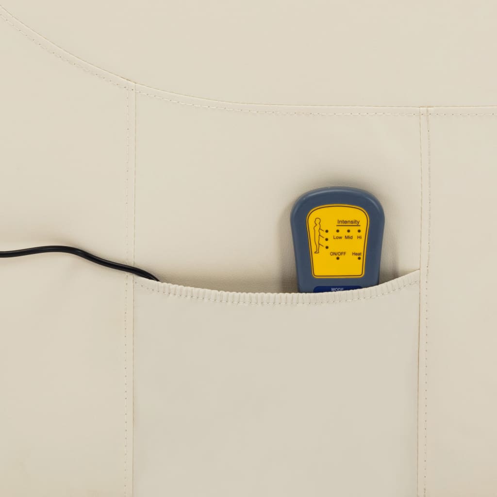 Massagesessel Cremeweiß Kunstleder