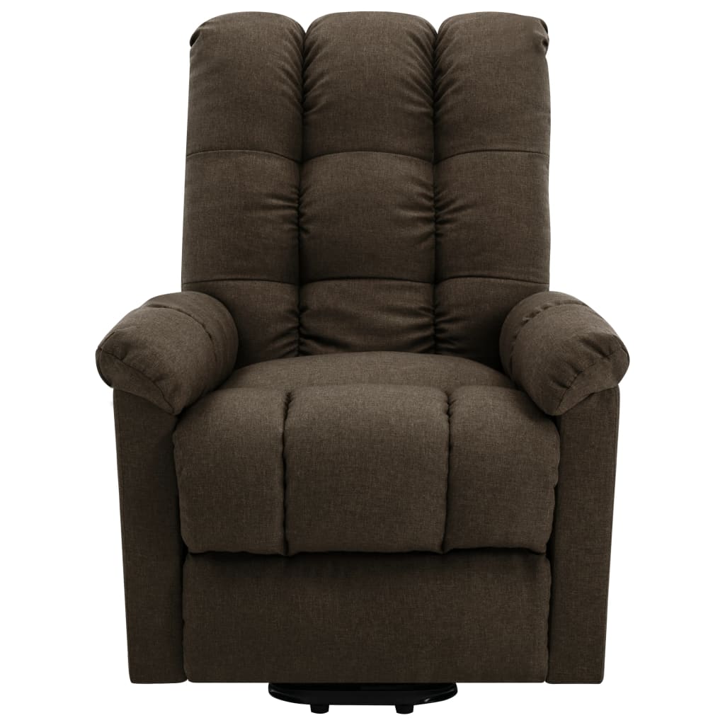 Massagesessel mit Aufstehhilfe Braun Stoff