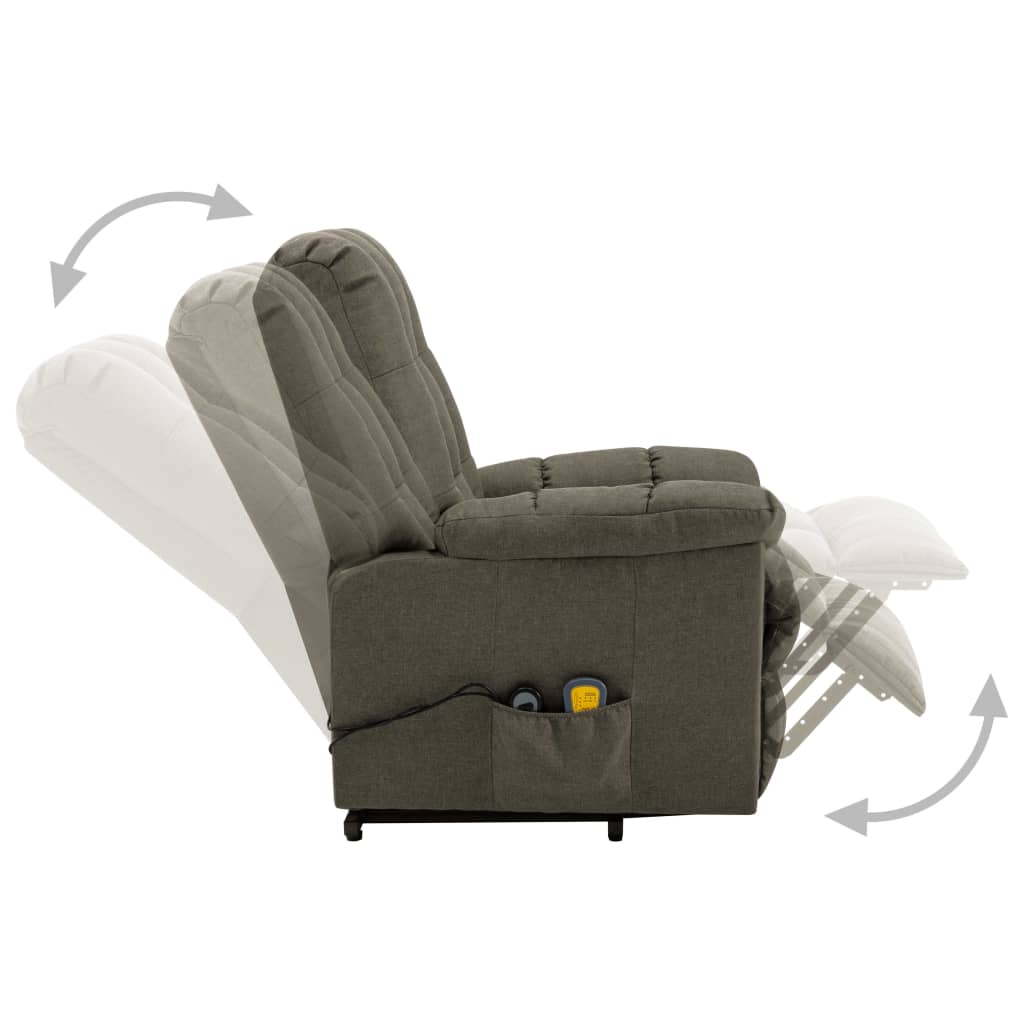 Massagesessel mit Aufstehhilfe Taupe Stoff