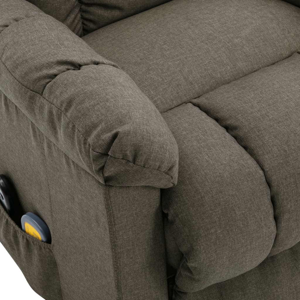 Massagesessel mit Aufstehhilfe Taupe Stoff