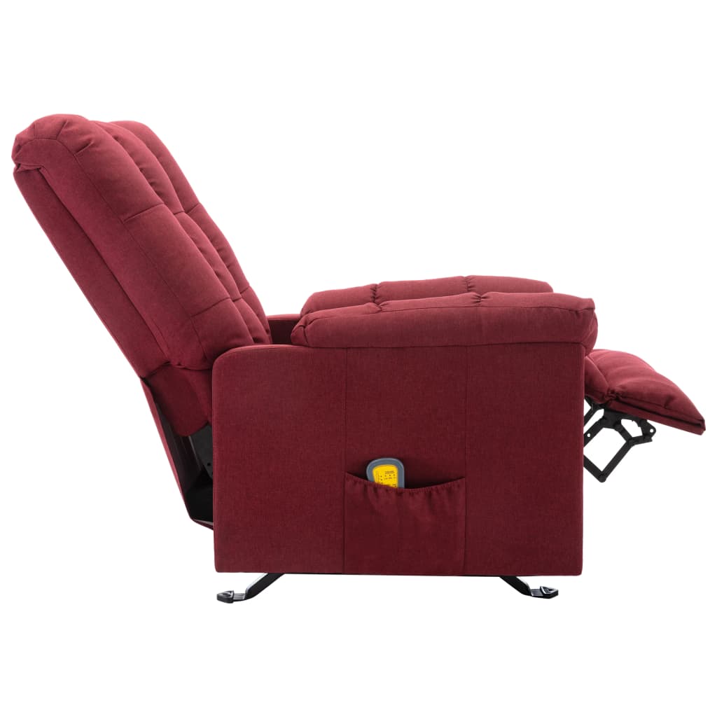 Massagesessel Weinrot Stoff