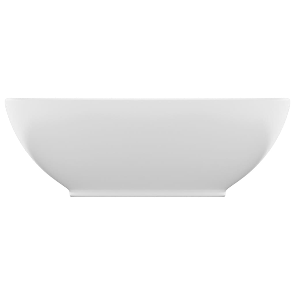 Luxuriöses Ovales Waschbecken Matt Weiß 40x33 cm Keramik
