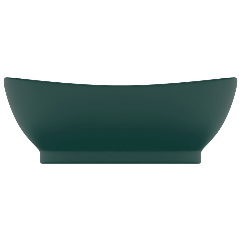 Luxus-Waschbecken Überlauf Matt Dunkelgrün 58,5x39cm Keramik
