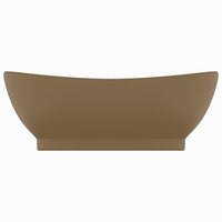 Thumbnail for Luxus-Waschbecken Überlauf Oval Matt Creme 58,5x39cm Keramik