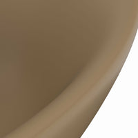 Thumbnail for Luxus-Waschbecken Überlauf Oval Matt Creme 58,5x39cm Keramik