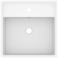 Thumbnail for Luxus-Waschbecken Überlauf Quadratisch Matt Weiß 41x41 cm