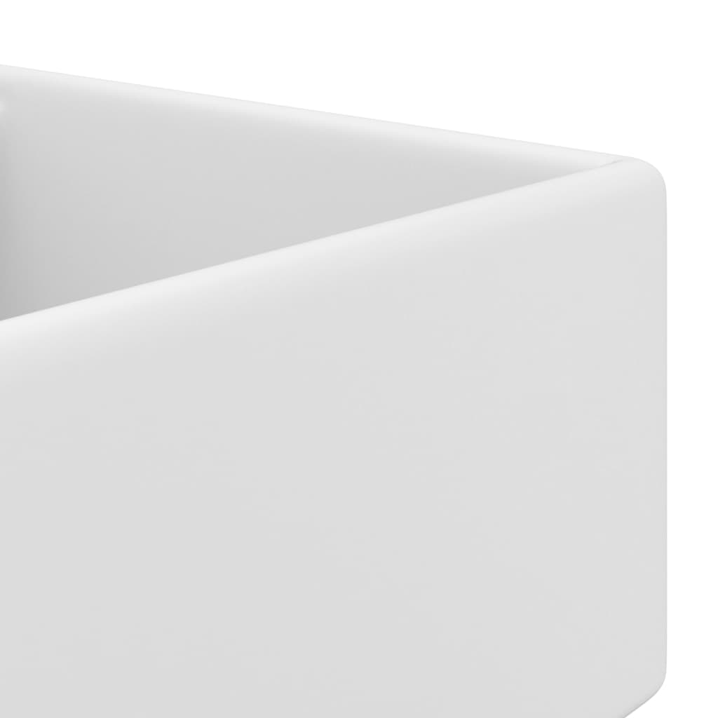Luxus-Waschbecken Überlauf Quadratisch Matt Weiß 41x41 cm