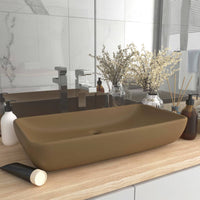 Thumbnail for Luxus-Waschbecken Rechteckig Matt Creme 71x38 cm Keramik
