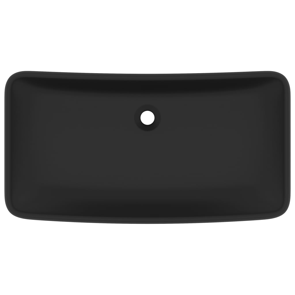 Luxus-Waschbecken Rechteckig Matt Schwarz 71x38 cm Keramik