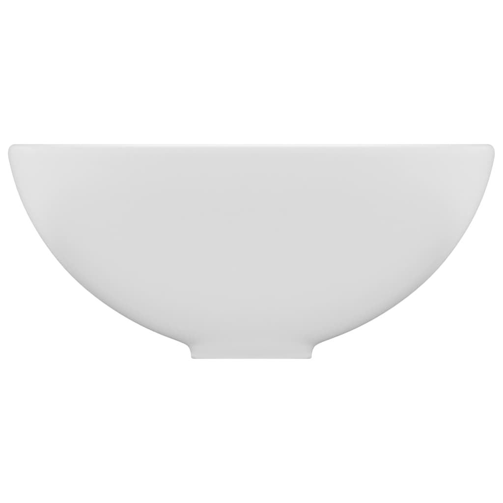 Luxus-Waschbecken Rund Matt Weiß 32,5x14 cm Keramik