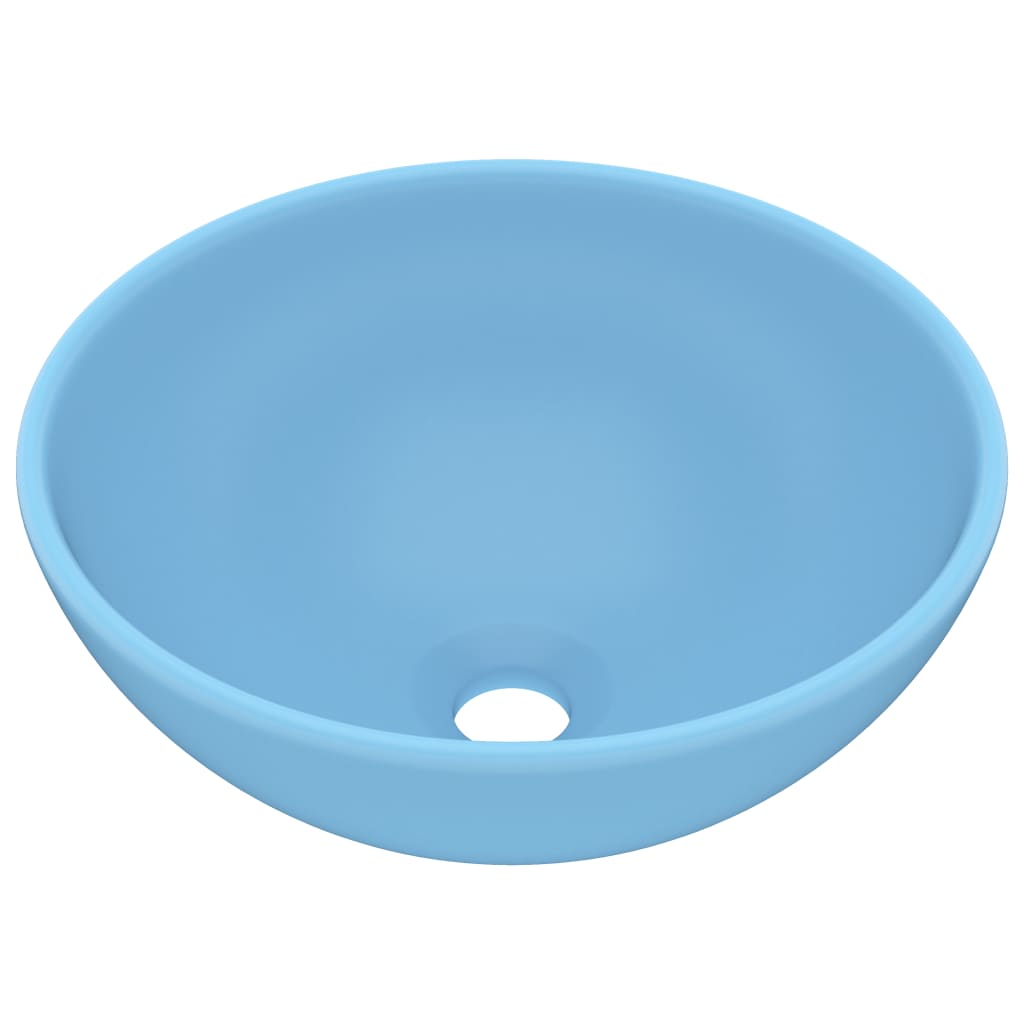 Luxus-Waschbecken Rund Matt Hellblau 32,5x14 cm Keramik