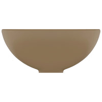 Thumbnail for Luxus-Waschbecken Rund Matt Creme 32,5x14 cm Keramik