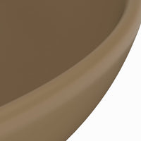 Thumbnail for Luxus-Waschbecken Rund Matt Creme 32,5x14 cm Keramik