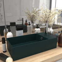 Thumbnail for Badezimmer-Waschbecken mit Überlauf Keramik Dunkelgrün