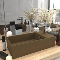 Thumbnail for Badezimmer-Waschbecken mit Überlauf Keramik Matt Creme