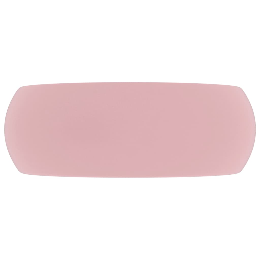 Luxuriöses Waschbecken Rund Matt Rosa 40x15 cm Keramik