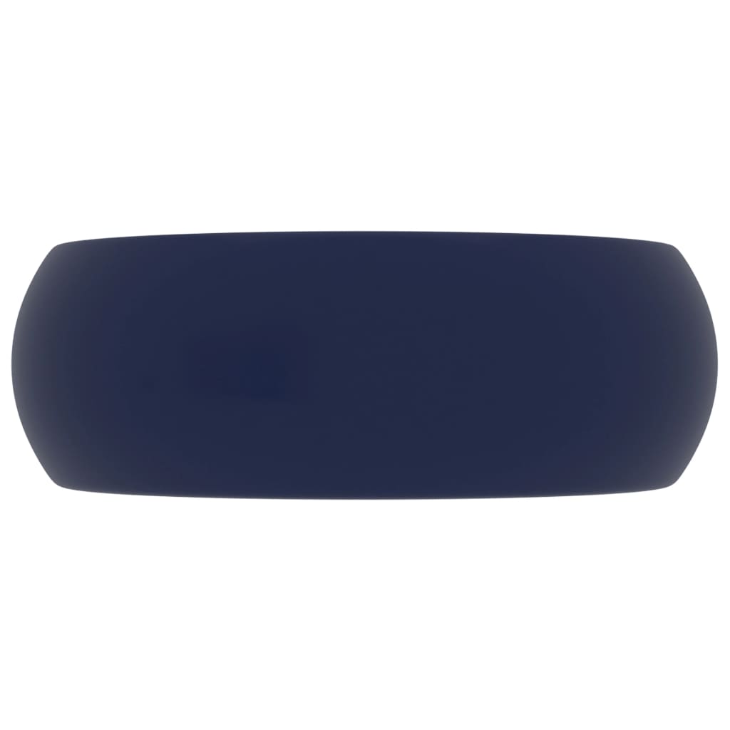 Luxuriöses Waschbecken Rund Matt Dunkelblau 40x15 cm Keramik