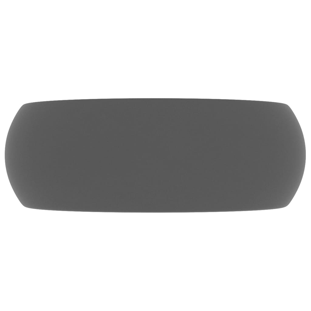Luxuriöses Waschbecken Rund Matt Dunkelgrau 40x15 cm Keramik