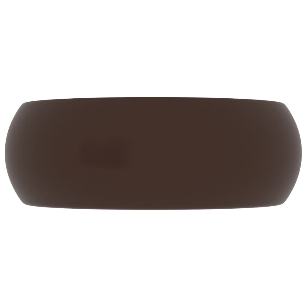Luxuriöses Waschbecken Rund Matt Dunkelbraun 40x15 cm Keramik