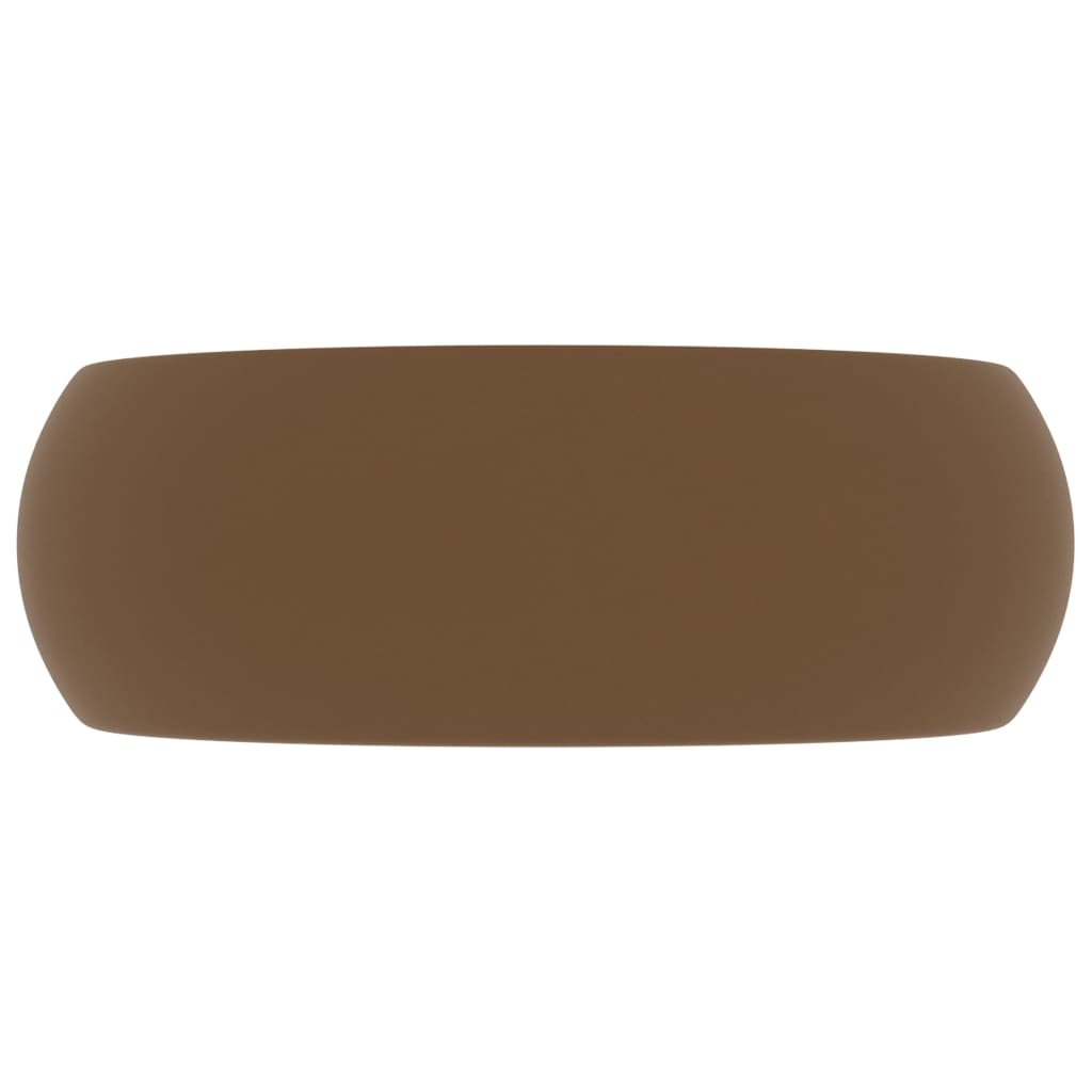 Luxuriöses Waschbecken Rund Matt Creme 40x15 cm Keramik