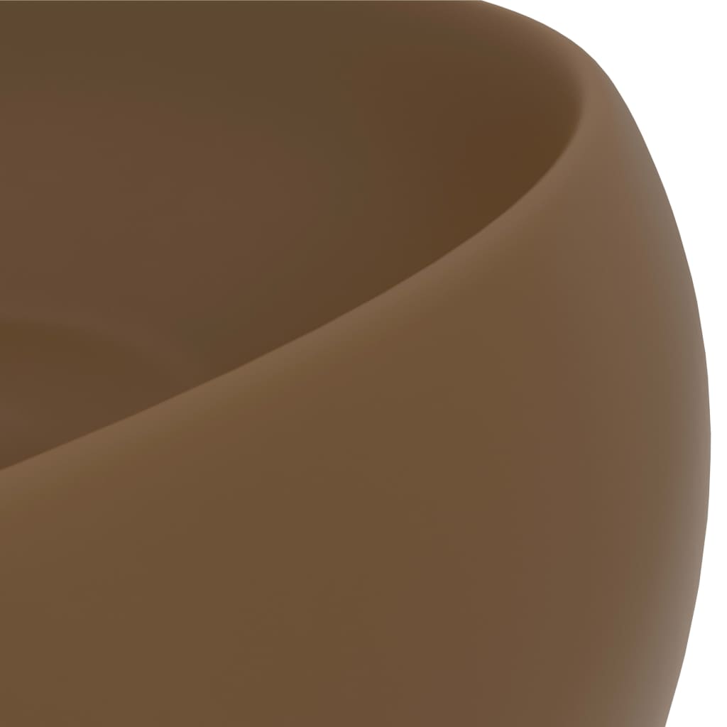 Luxuriöses Waschbecken Rund Matt Creme 40x15 cm Keramik