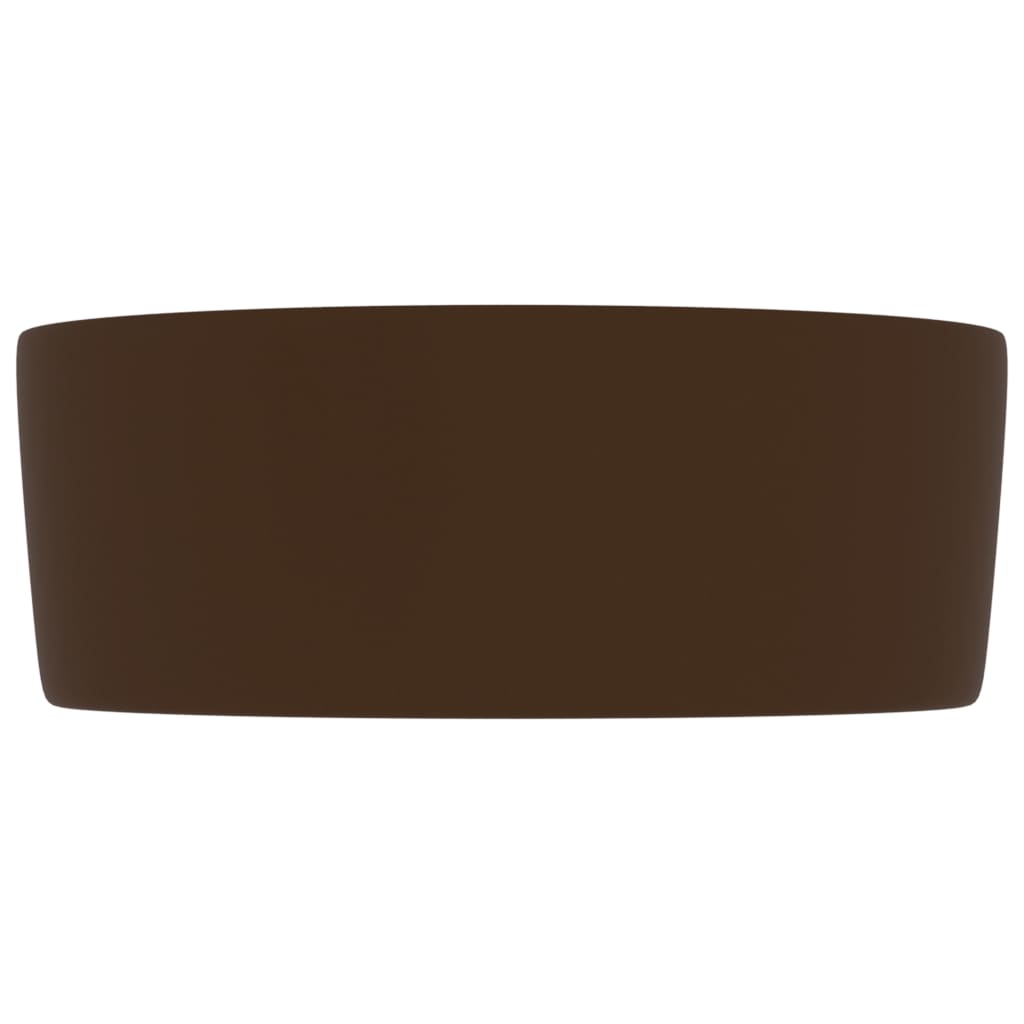 Luxuriöses Waschbecken Rund Matt Dunkelbraun 40x15 cm Keramik