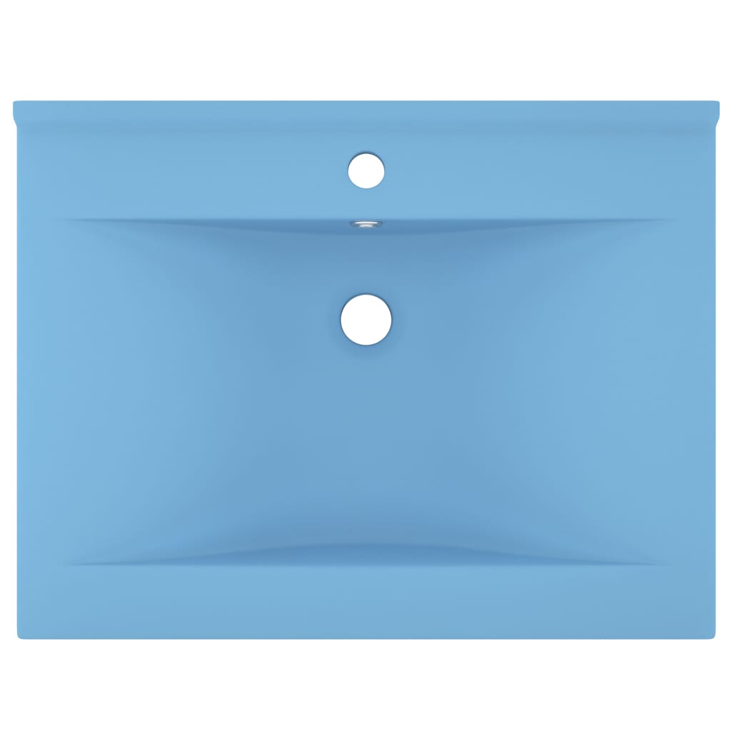 Luxus-Waschbecken mit Hahnloch Matt-Hellblau 60x46 cm Keramik