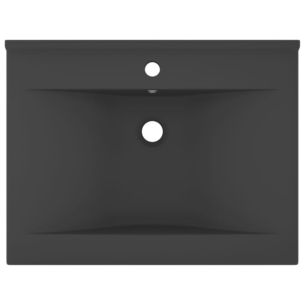 Luxus-Waschbecken mit Hahnloch Matt-Dunkelgrau 60x46 cm Keramik