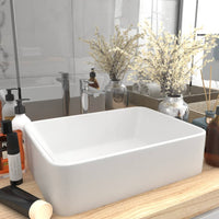 Thumbnail for Luxus-Waschbecken Matt Weiß 41x30x12 cm Keramik