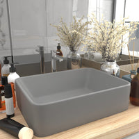 Thumbnail for Luxus-Waschbecken Matt Hellgrau 41x30x12 cm Keramik
