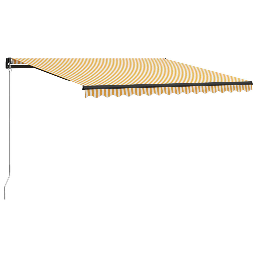 Einziehbare Markise Handbetrieben 400×300 cm Gelb und Weiß
