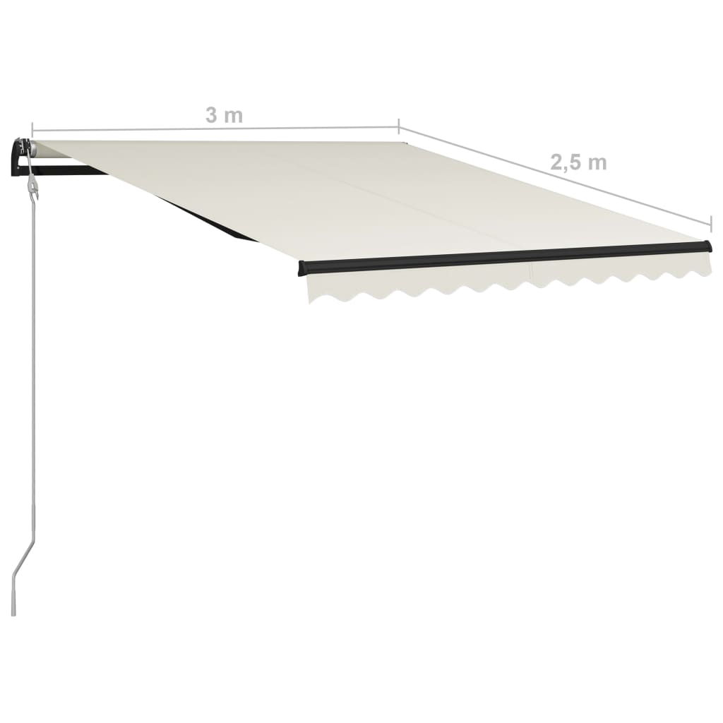 Automatisch Einziehbare Markise 300 x 250 cm Creme