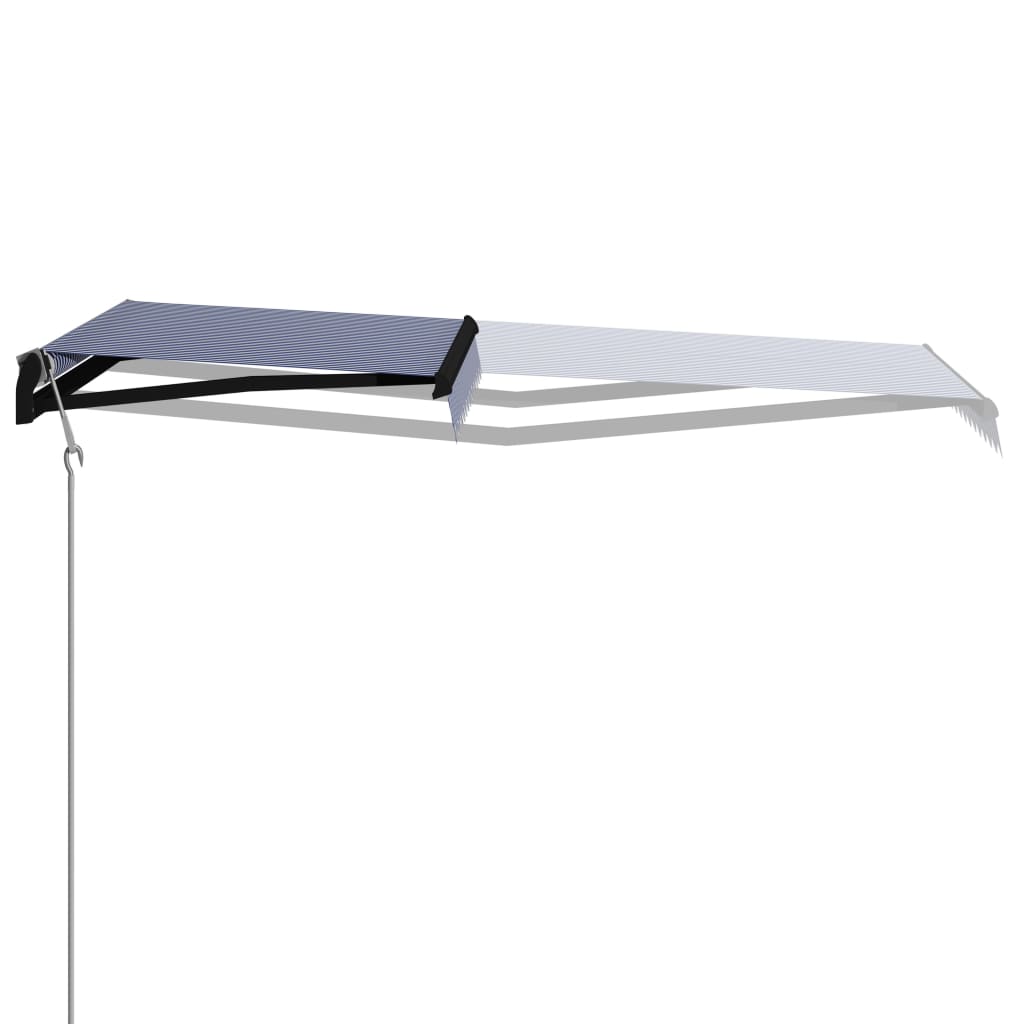 Automatisch Einziehbare Markise 350×250 cm Blau und Weiß