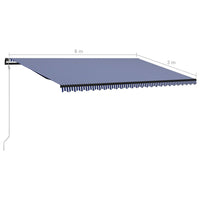 Thumbnail for Automatisch Einziehbare Markise 600 x 300 cm Blau und Weiß