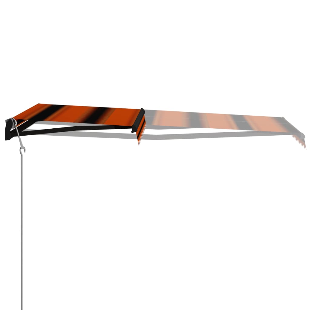 Einziehbare Markise mit Windsensor & LED 300x250cm Orange Braun