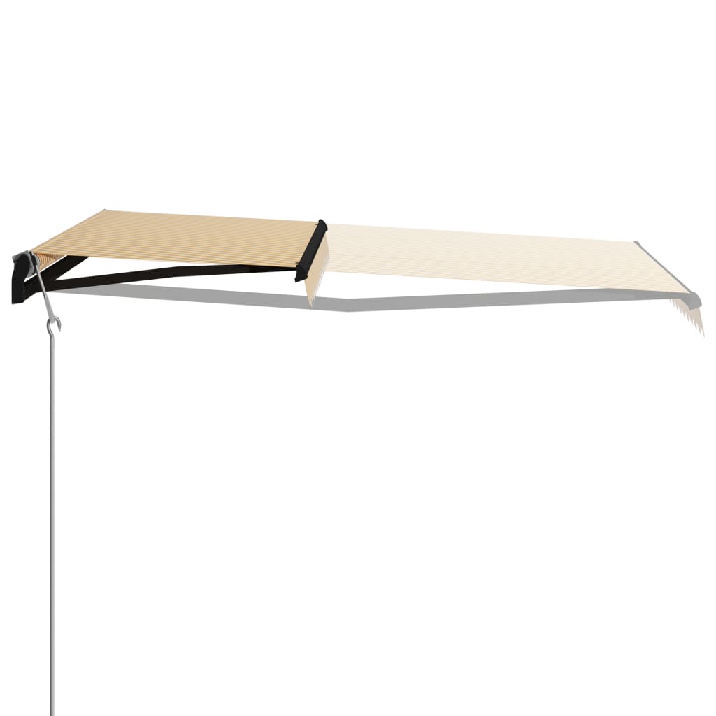 Einziehbare Markise mit Windsensor & LED 400x300cm Gelb Weiß