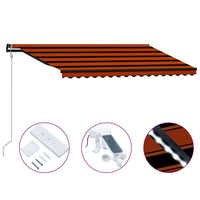 Thumbnail for Einziehbare Markise mit Windsensor & LED 400x300cm Orange Braun