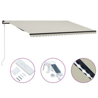 Thumbnail for Einziehbare Markise mit Windsensor & LED 600x300cm Creme