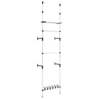 Thumbnail for Teleskop-Garderobe mit Stangen und Regal Aluminium