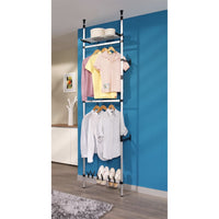 Thumbnail for Teleskop-Garderobe mit Stangen und Regal Aluminium