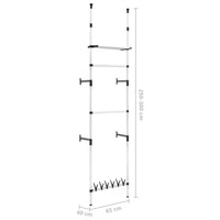 Thumbnail for Teleskop-Garderobe mit Stangen und Regal Aluminium