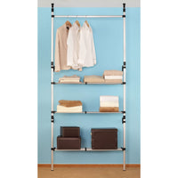 Thumbnail for Teleskop-Garderobe mit Stangen und Regal Aluminium