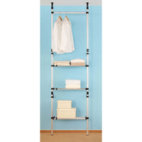 Thumbnail for Teleskop-Garderobe mit Stangen und Regal Aluminium